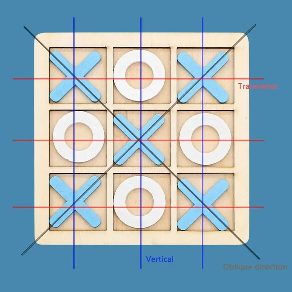 Woods™ - Speels Strategieplezier - Houten Boter, Kaas & Eieren