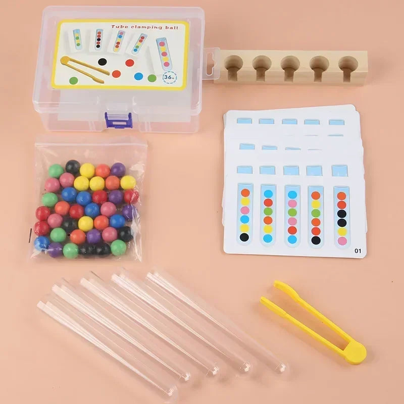 Tube Clip Beads™ - Slim Denkspel - Kleur & Motoriek Spel
