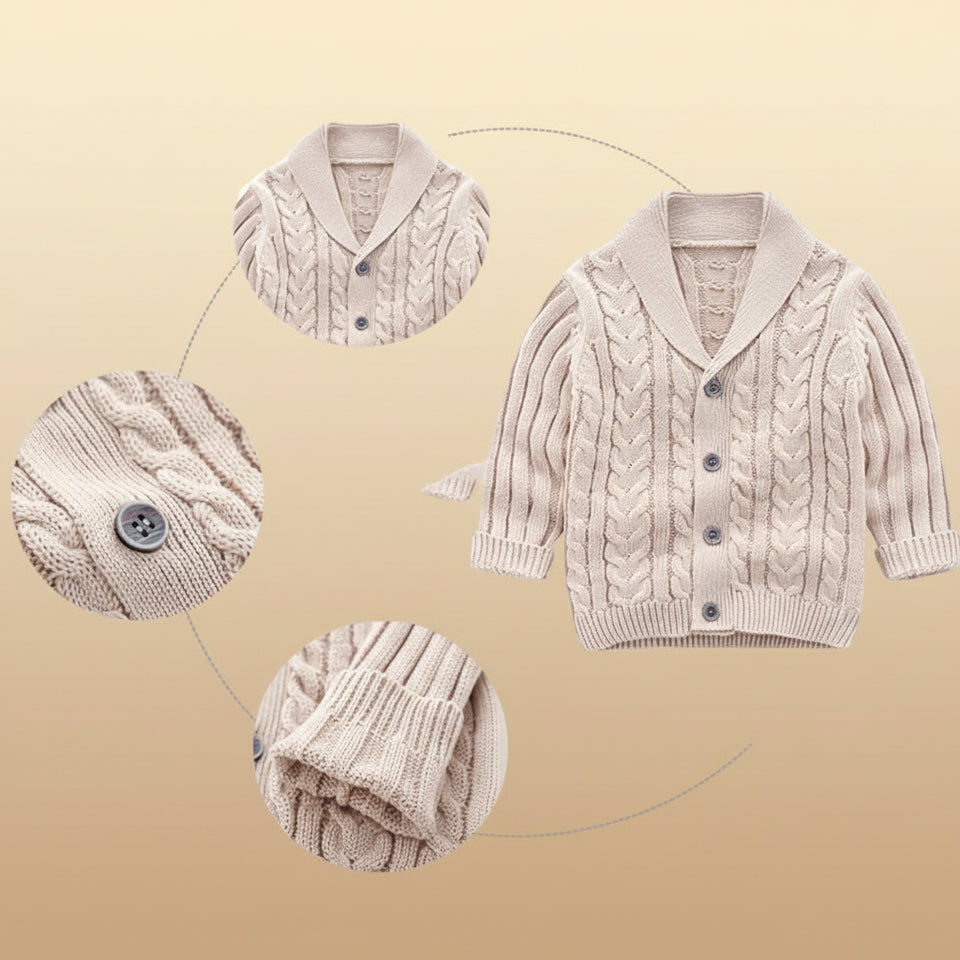 CozyCub – Comfortabel & Modieus – Gebreide Kinder Cardigan Sweater