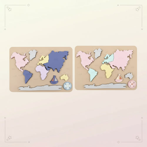 GeoKids – Montessori & Educatief – Siliconen Wereldkaart Puzzel