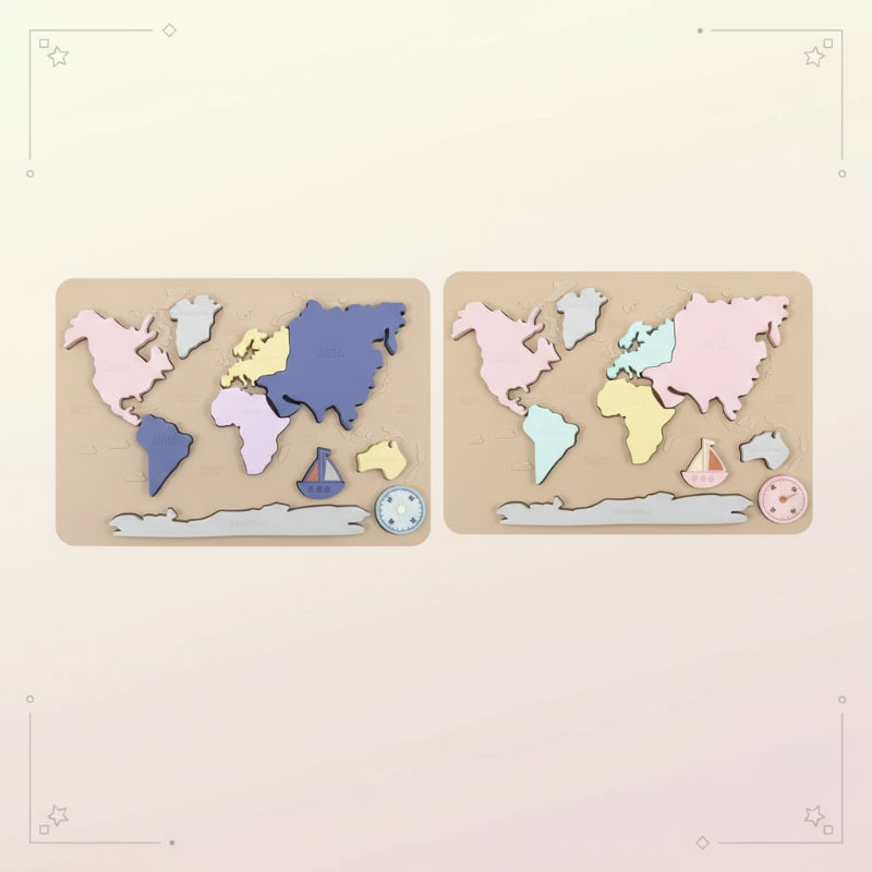 GeoKids – Montessori & Educatief – Siliconen Wereldkaart Puzzel