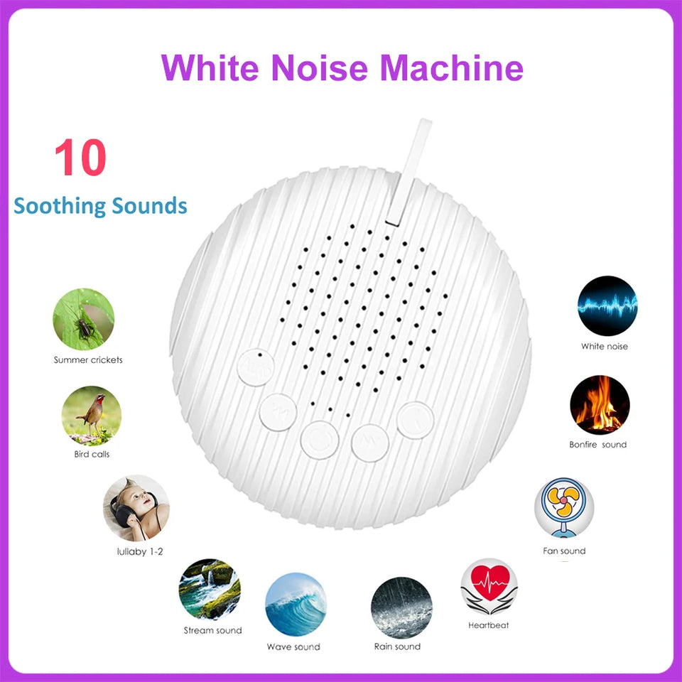 SleepEase – Rust & Reistijd – White Noise Geluidsmachine voor Baby's