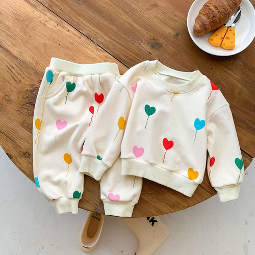 Mini Fashion™ - Superzacht & Comfortabel - Gekleurde hartjes trainingspak