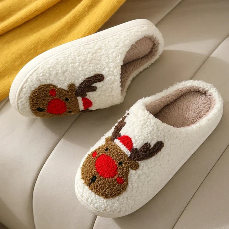 Noordlicht – Warm & Feestelijk – Pluche Kerstpantoffels met motief
