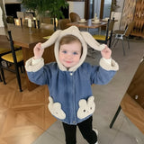 Girls Bunny Denim Coat – Warm & Comfort – Kinder Jas