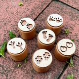 WoodStamp – Montessori & Creatief – 6 stuks Houten Kleistempels