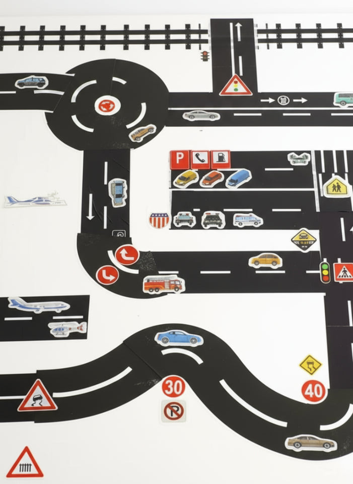 KidoTape – Kleurrijk & Handig – Verkeersweg Sticker Tape Set