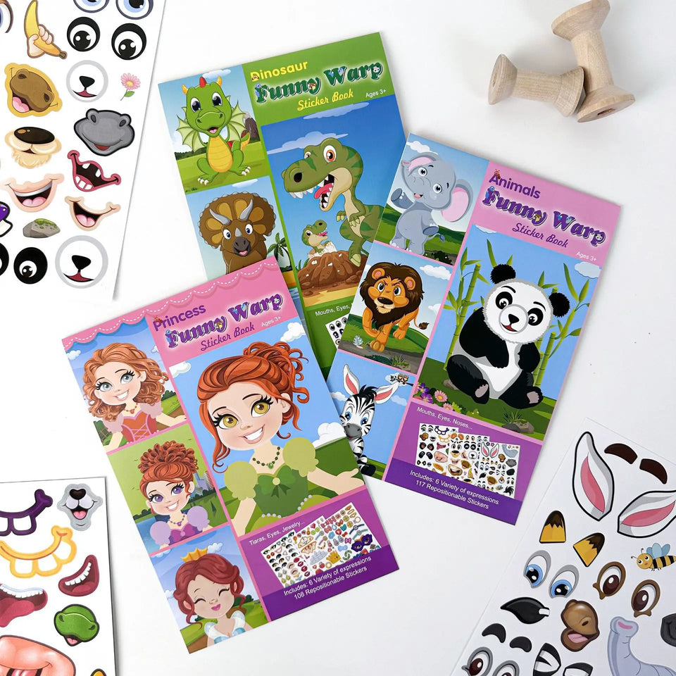 Funny Faces™ – Dierenpret & Plakplezier – Herbruikbaar Stickerboek