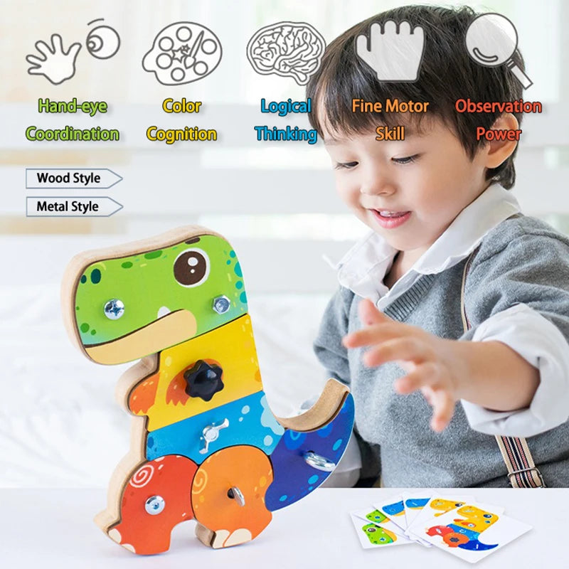 Dino Screwdriver Board™ - Draai & Ontdek - Sensorisch Speelgoed