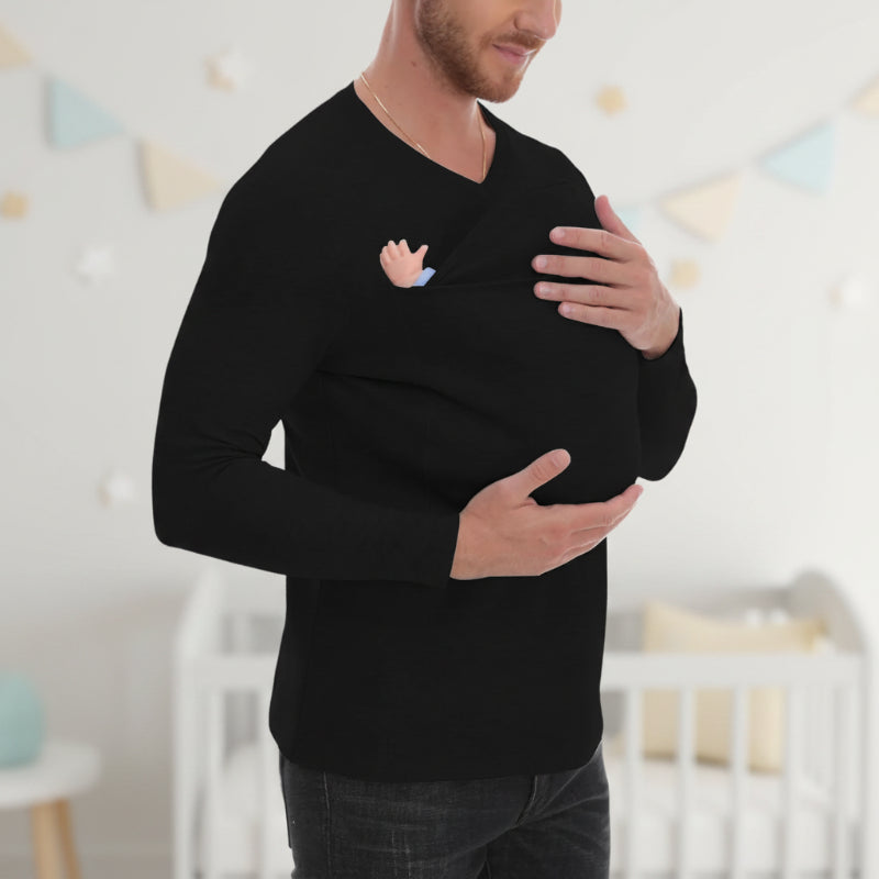 Kangaroo Pocket Shirt – Comfort & Handig – T-shirt Babydrager voor mannen