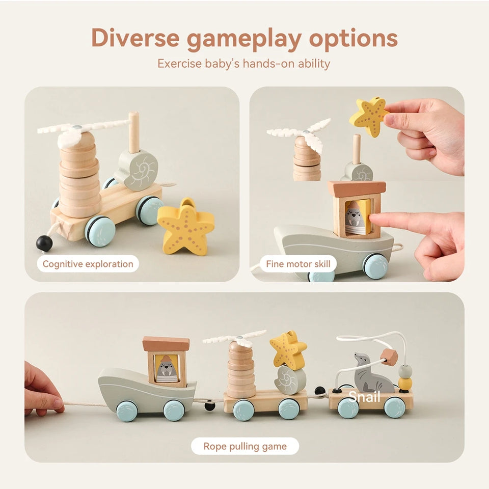 HappyTrain – Montessori & Fun – Houten Treinset