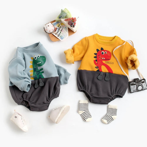 Mini Fashion – Zachte Fleece Onesie met Dino print