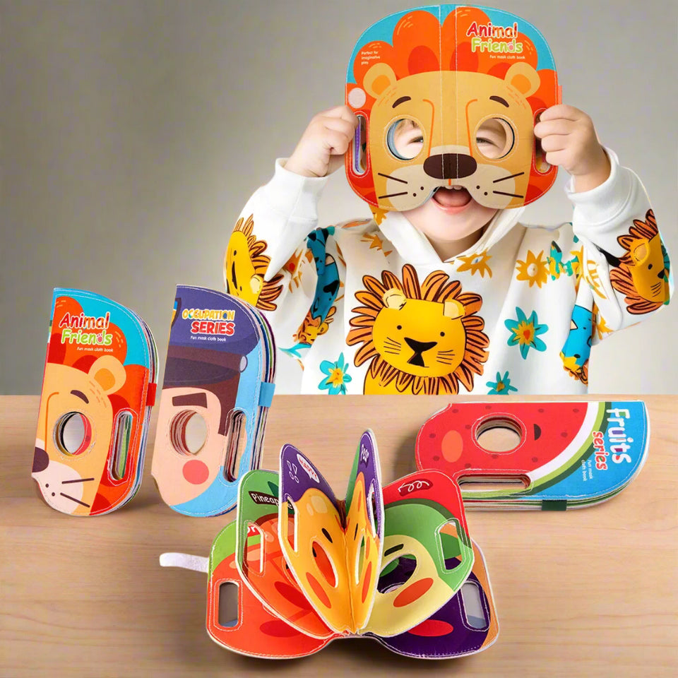 Mask Book™ – Baby leert eerste indrukken – Stoffen Masker Boek