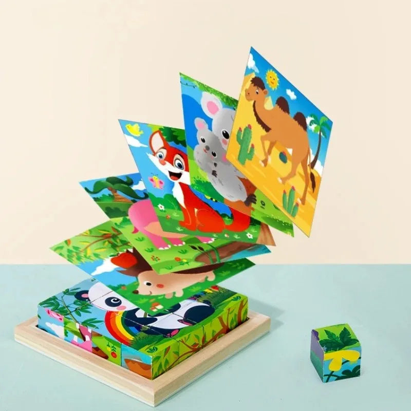 CubePuzzle – Leuk & Educatief – 3D Houten Blokken Puzzel