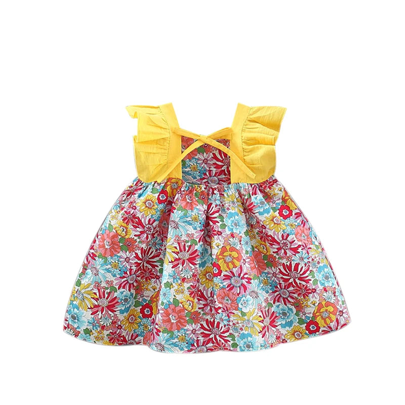 Mini Fashion™ - Schattig Bloemen Ontwerp - Meiden Jurk met hoed