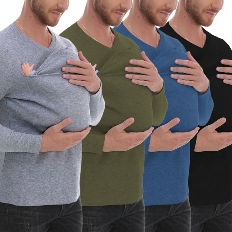 Kangaroo Pocket Shirt – Comfort & Handig – T-shirt Babydrager voor mannen