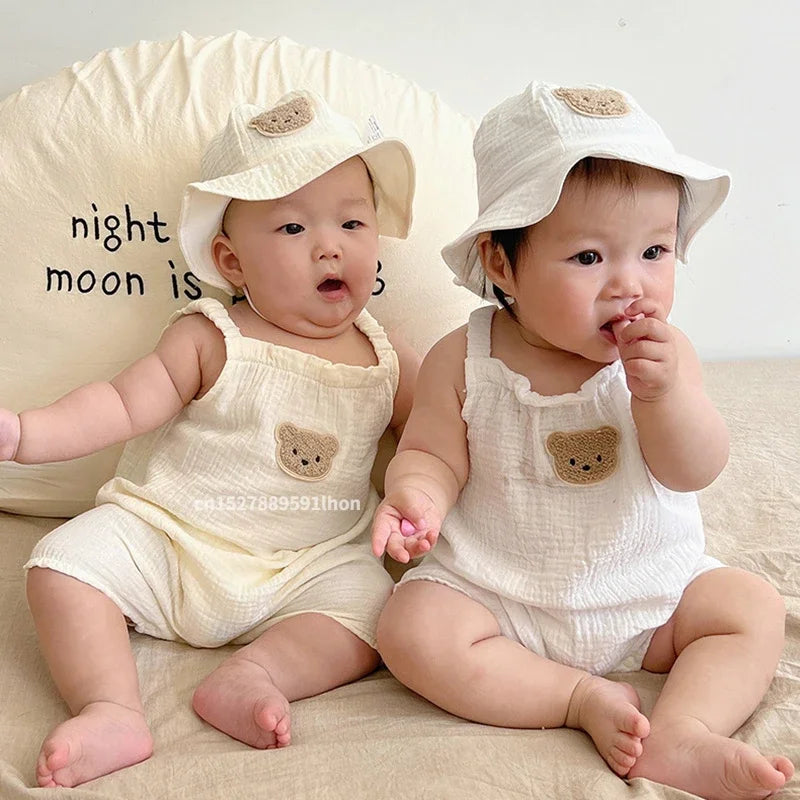 Mini Fashion™ - Koel & Comfortabel - Babytuinbroek met hoed