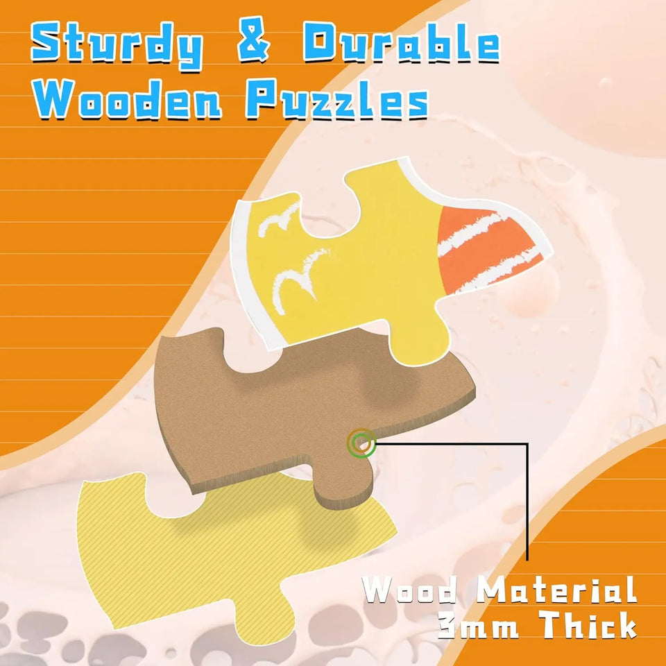 Woods™ - Fijne Motoriek & Creatief - 6-in-1 Puzzel
