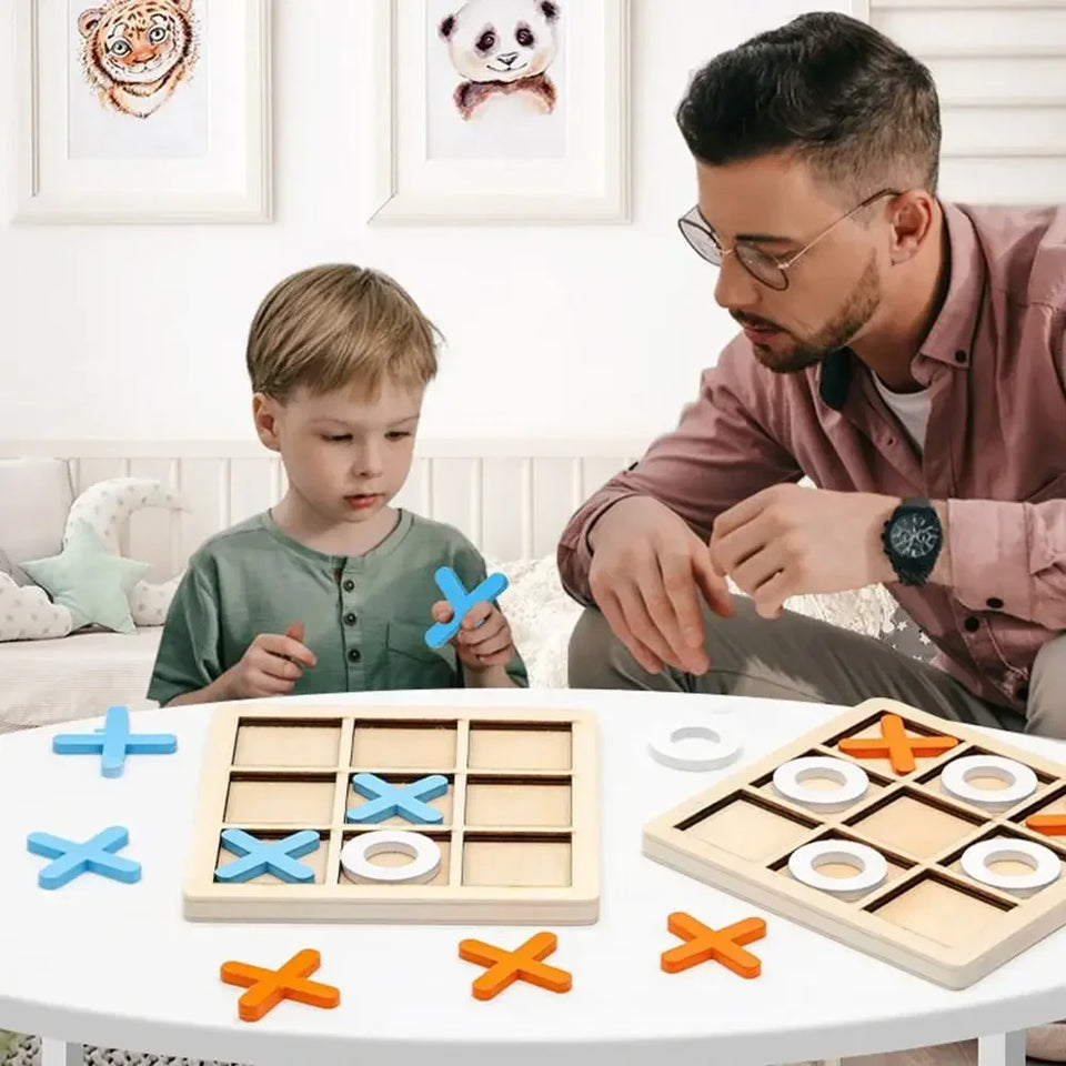 Woods™ - Speels Strategieplezier - Houten Boter, Kaas & Eieren