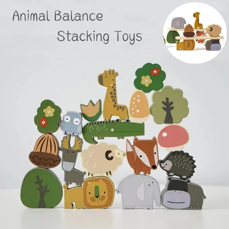 Animal Stackers™ - Slim Stapelen - Hout  Dieren Stapelspeelgoed