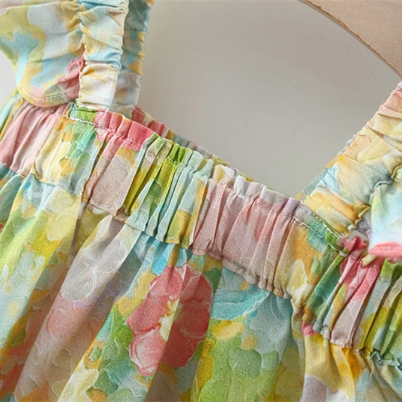 Mini Fashion™ - Zomerbloem Chic - Zomer Jurkje Peony-print