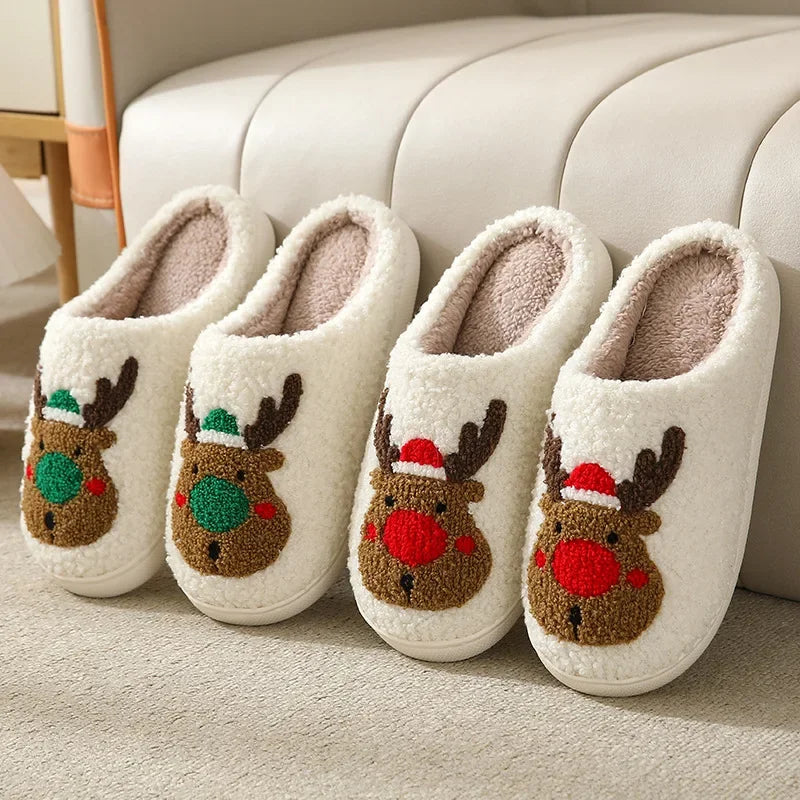 Noordlicht – Warm & Feestelijk – Pluche Kerstpantoffels met motief