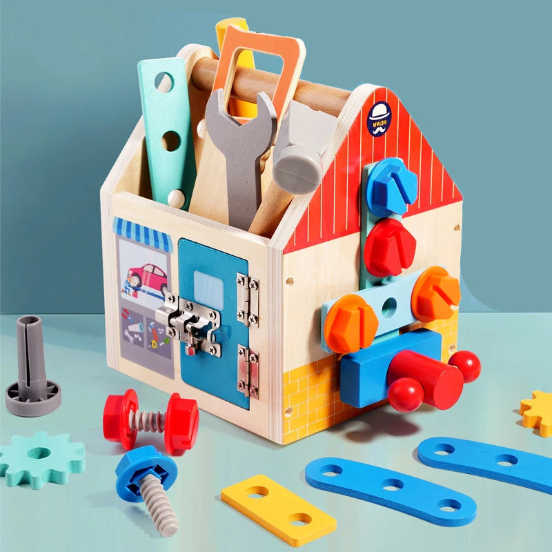 Busy Box™ - Ontdek & Leer - Houten Activiteitenkist