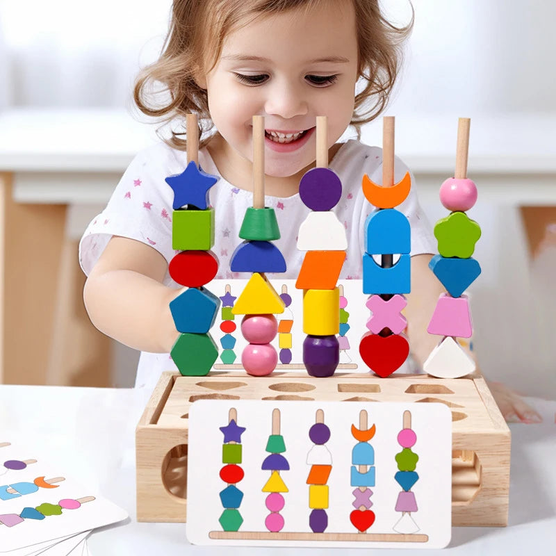 Woods™ - Stimuleer Creativiteit & Verbeter Vaardigheden - Kleurrijke Montessori Puzzelset