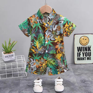 Mini Fashion™ - Fris & Vrolijk - Bloemen Jongens Setje