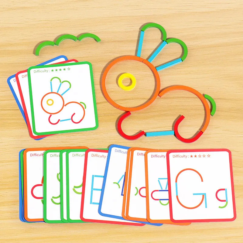 Sticks & Rings – Slim & Creatief – Houten Vormen Puzzel