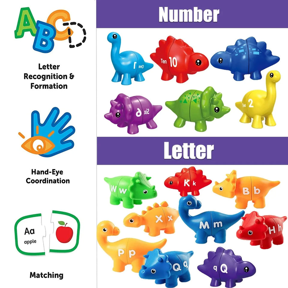 Matching Dino's – Leuk & Leerzaam – Alfabet En Cijfers Dino Spel