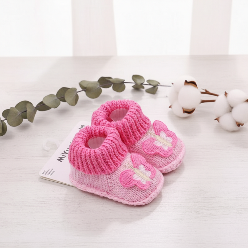 Mini Fashion – Gebreide Baby Sloffen (3-6 maanden)