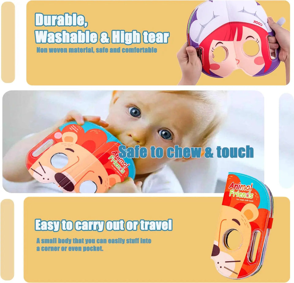 Mask Book™ – Baby leert eerste indrukken – Stoffen Masker Boek