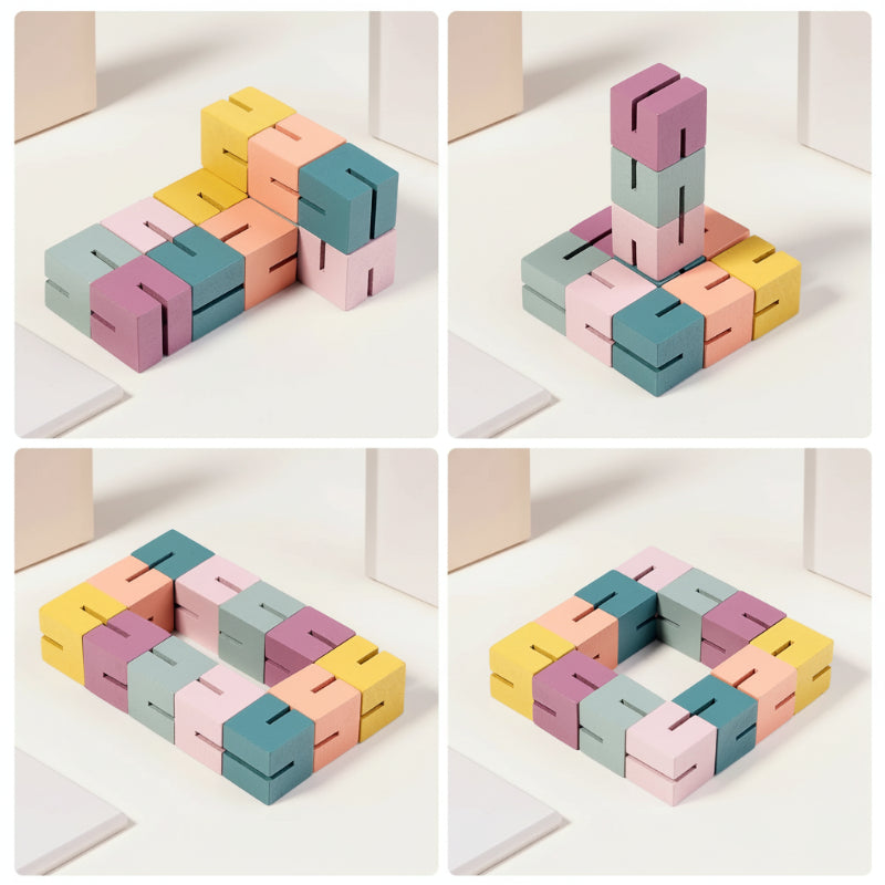 WoodCraft – Uitdagend & Educatief – 3D Houten Bouwblokken Puzzel