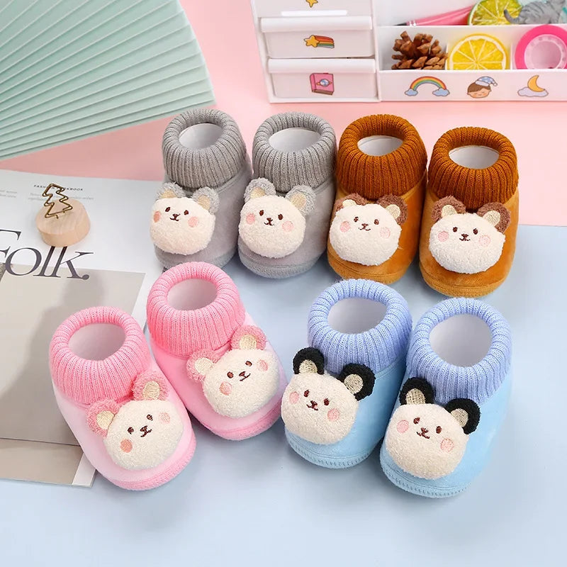 CuddleSteps – Warm en antislip – Dieren Baby Sloffen