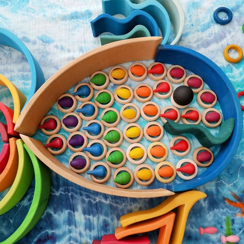 Rainbow Blocks™ – Creatief Kleurenplezier – Houten Kleuren Speelset