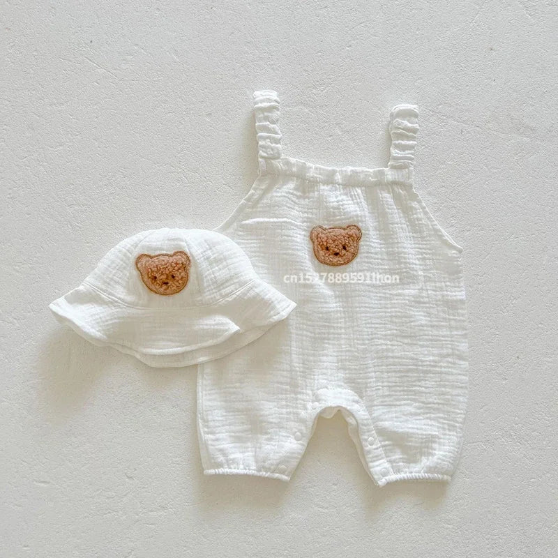 Mini Fashion™ - Koel & Comfortabel - Babytuinbroek met hoed