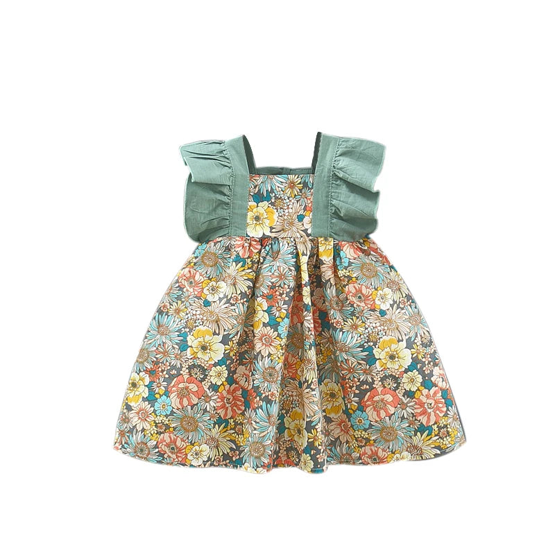 Mini Fashion™ - Schattig Bloemen Ontwerp - Meiden Jurk met hoed