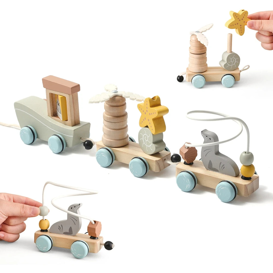 HappyTrain – Montessori & Fun – Houten Treinset