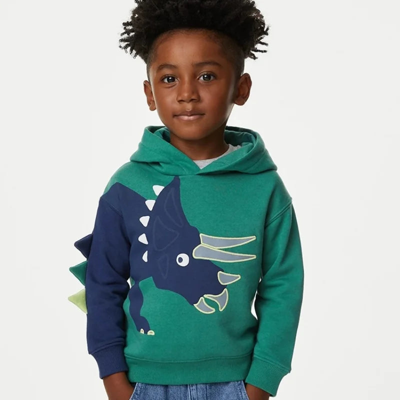DinoStyle – Warm & Ademend – Hoodie met Triceratops Print