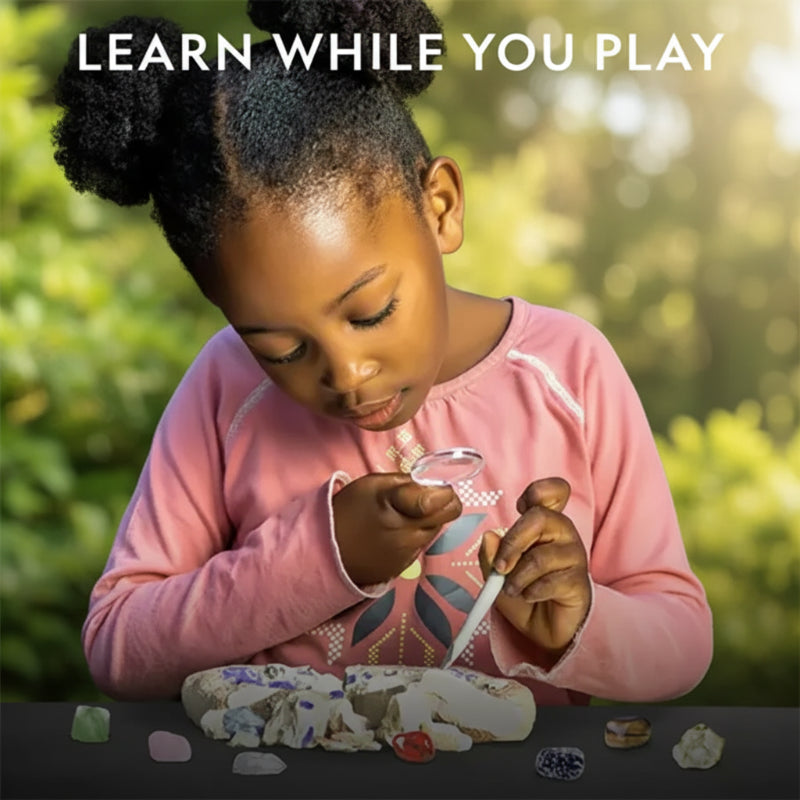 Gemstone Dig Kit – Ontdekken & Leerzaam – Kristallen Opgravingsset