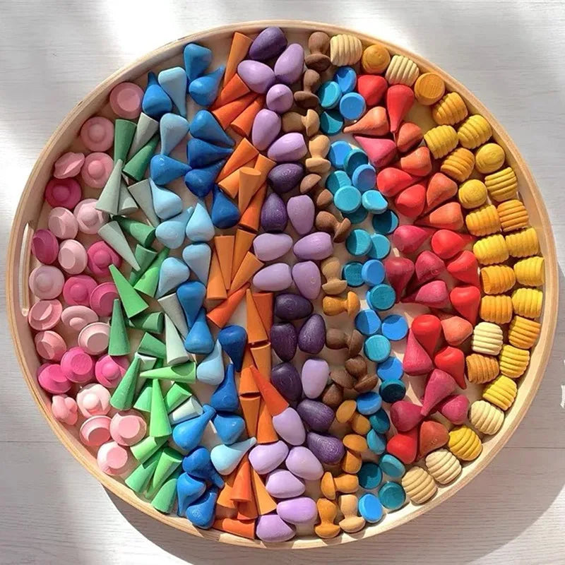 Rainbow Blocks™ – Creatief Kleurenplezier – Houten Kleuren Speelset