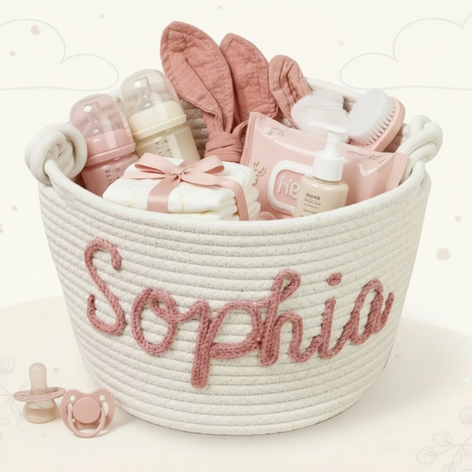 CuddleBasket – Schattig & Persoonlijk – Gepersonaliseerde Luiermand