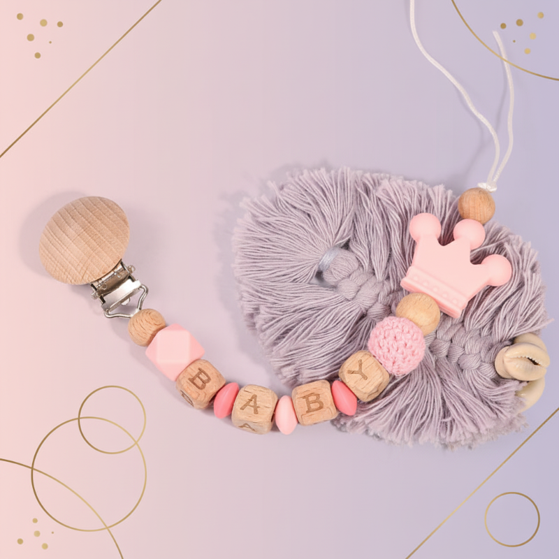 Personalized Pacifier Chain – Veilig & Stijlvol - Gepersonaliseerde fopspeenketting