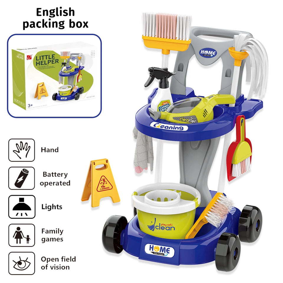 CleanPlay – Leerzaam & Leuk – Speelgoed Schoonmaaktrolley