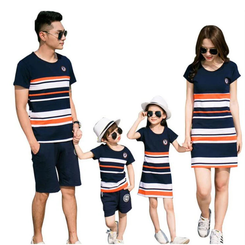 Mini Fashion™ - Leuk Voor Het Gezin - Gestreepte Familie Set