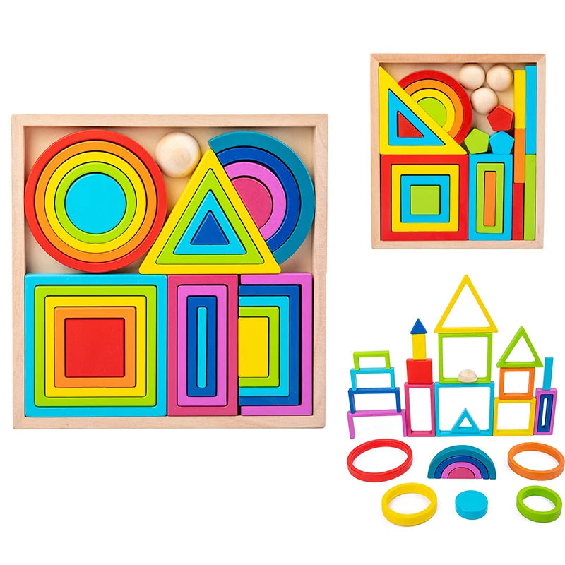 Woods™ - Kleurrijke Verkenningen - Regenboog Stapelspeelgoed