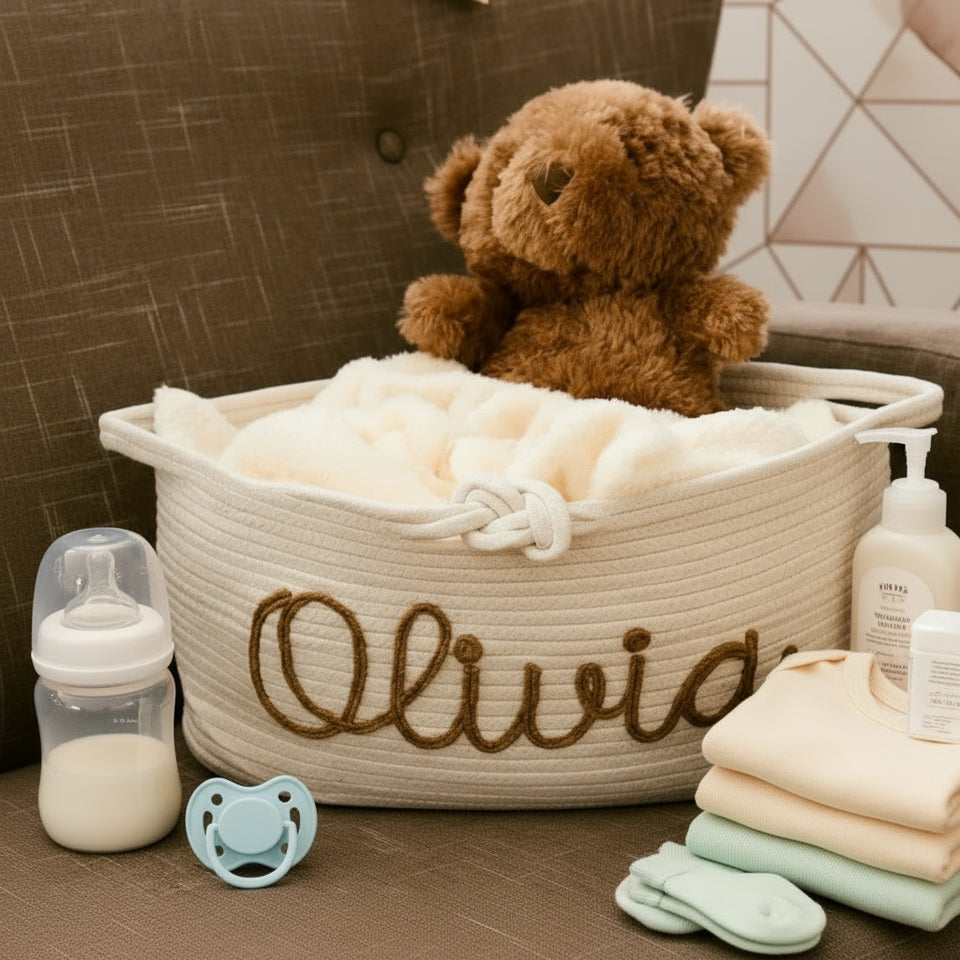 CuddleBasket – Schattig & Persoonlijk – Gepersonaliseerde Luiermand