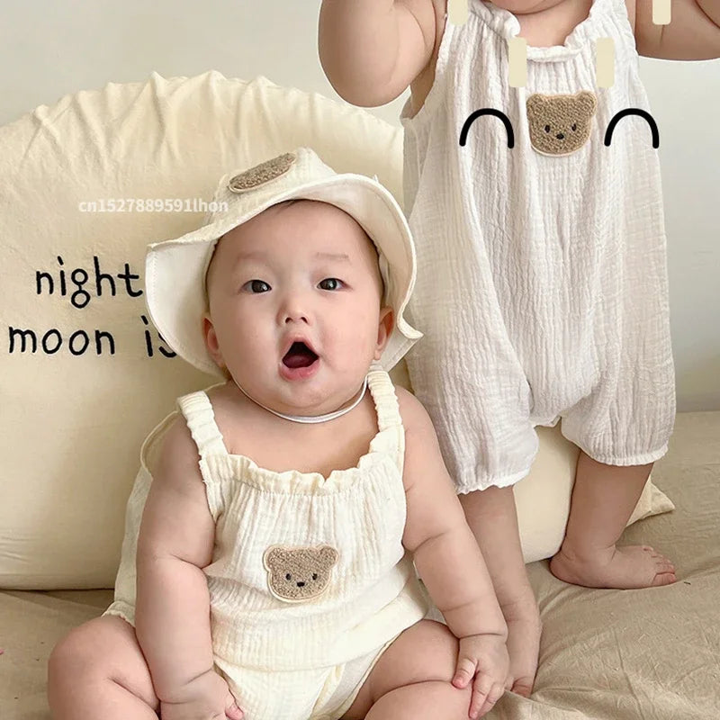 Mini Fashion™ - Koel & Comfortabel - Babytuinbroek met hoed