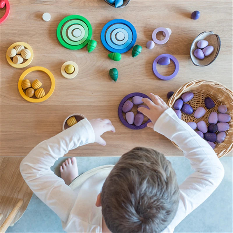 Rainbow Blocks™ – Creatief Kleurenplezier – Houten Kleuren Speelset